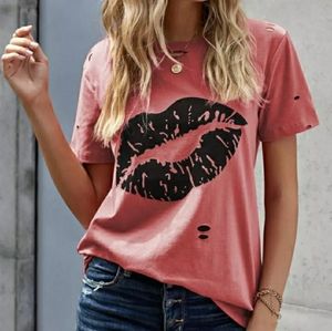 Distress top pink orange w lips small new